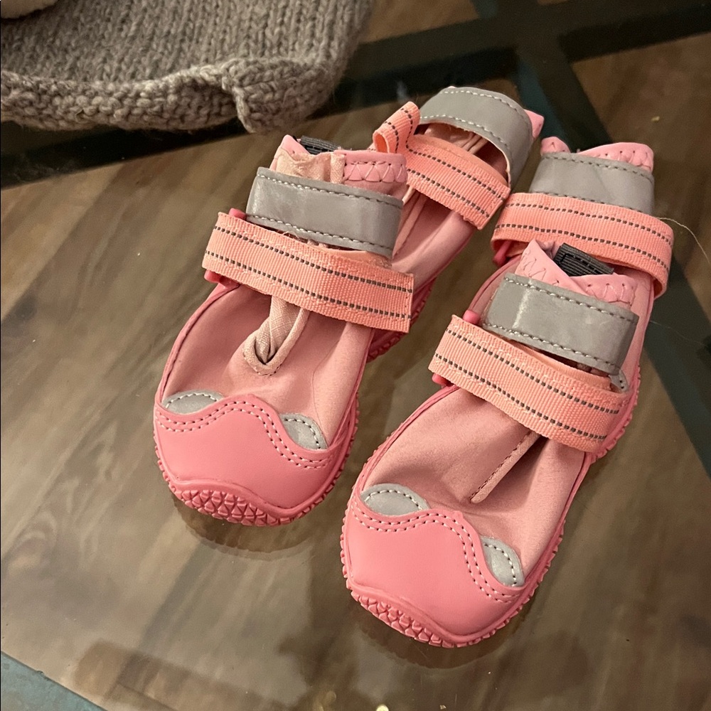 Adorable Pink Dog Shoes!